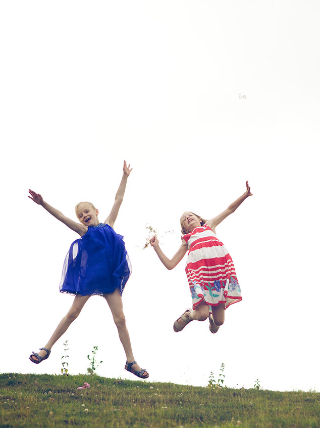 Girls jumping for joy!